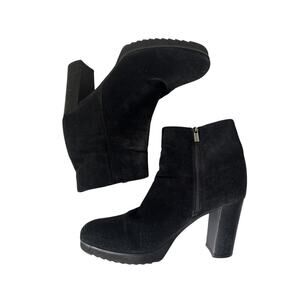 La Canadienne Womens Myrand Boot Size 9.5 Black Platform Block Heel Y2K Bootie